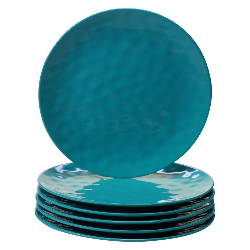 Certified International Solid Color Melamine Dinner Plates 11" Teal - Set of 6, 1 of 3