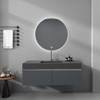 47 x 19 in. Solid Surface Wall Mount or Countertop Bathroom Vessel Sink with Faucet Holes in Gray - 4 of 4