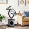Tangkula 35" Cat Tree Tower 3-Layer Activity Center w/ Sisal Scratching Board & 2 Perches - 3 of 4