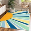 Washable Modern Colorful Rug Non Slip Low Pile Rug Soft Sun Accent Throw Floor Cover Foldable Indoor Carpet for Living Room Bedroom Playroom - 4 of 4