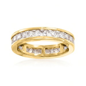 Ross-Simons 3.00 ct. t.w. CZ Eternity Band in 18kt Yellow Gold Over Sterling Silver - 1 of 4