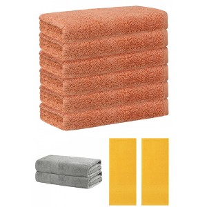 REGALWOVEN Absorbent Solid Bath Hand Face Cloths Cotton Towels 3 Piece Sets - 1 of 4