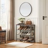 VASAGLE Shoe Rack, 4 Tier Shoe Storage Rack for 9-12 Pairs of Shoes, Shoe Organizer for Entryway, Rustic Brown and Black - 3 of 4