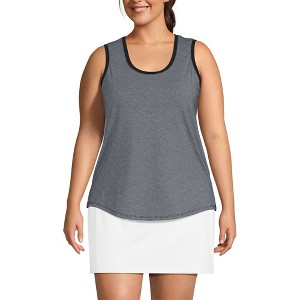 Lands' End Women's Sleeveless Power Performance Scoop Neck Curved Hem Tunic Tank - 1 of 4