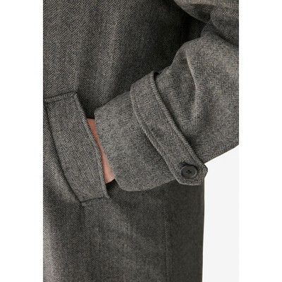 KingSize Tall Wool-Blend Long Overcoat