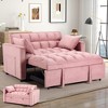Bestier Multi-functional Sofa Bed with Cup Holder and USB Port, Pink - 2 of 4