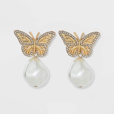 Gold Celebration 10kt Butterfly Fishhook Earrings