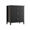 Fluted Dresser for Bedroom 27.5" Wide, 3-Drawer Wood Dresser Nightstand for Bedroom, Modern Chest of Drawers - 3 of 4