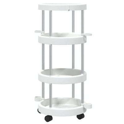 vidaXL Cleaning Trolley with Storage Basket Aluminum