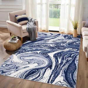 Washable Area Rugs for Living Room, Soft Modern Abstract Rug Non Slip Low Profile Carpets for Bedroom Dining Room - 1 of 4