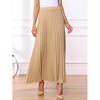 Allegra K Women's Flowy Pleated Elastic High Waist with Belt A-line Skirt - 3 of 4