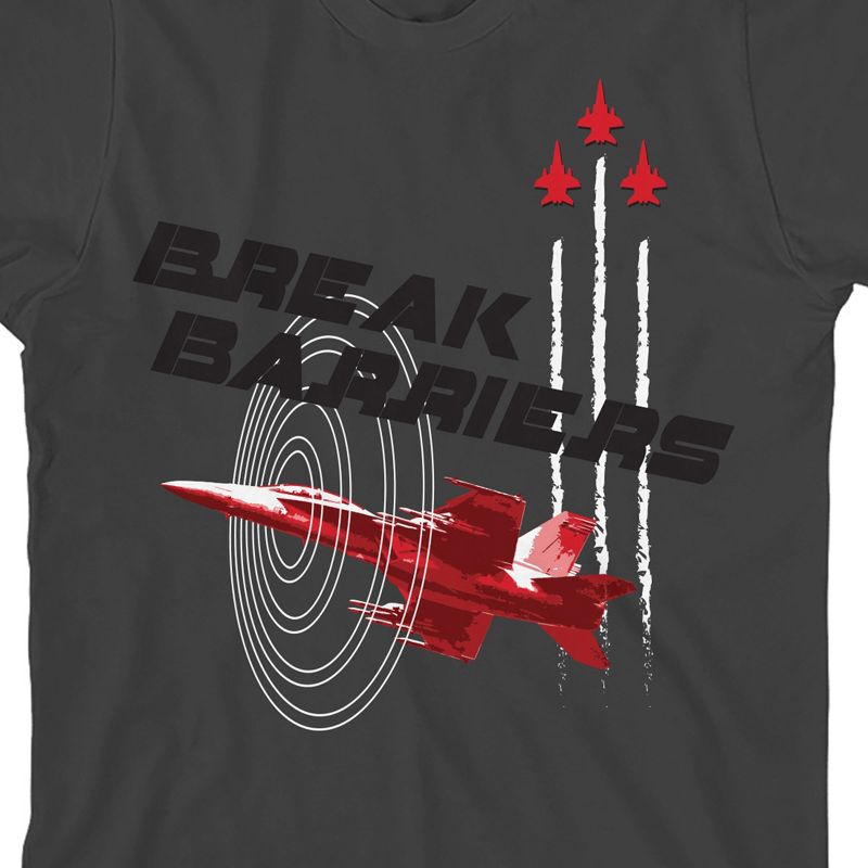 Planes "Break Barriers" Youth Charcoal Short Sleeve Crew Neck Tee, 2 of 3