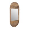Boho Wooden Wall Mirror - Handcrafted Brown Frame - Rustic Decorative Accent for Home, Office, Bedroom & Living Room Decor - 1" Brown - 3 of 4