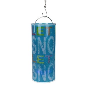 Ganz 12" Battery Operated Blue Color Changing LED 'LET IT SNOW' Snowflake Motif Christmas Lantern - 1 of 2