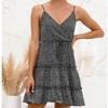 Anna-Kaci Women's Sleeveless V-Neck Mini Dress with Adjustable Spaghetti Straps and Tiered Ruffle Hem - 3 of 4