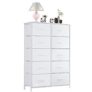 Lyngins 10-Drawer Tall Dresser for Bedroom, Wooden Chest of Drawers, Storage Cabinet with Water-Resistant Top for Closet/Nursery/Entryway - 1 of 4