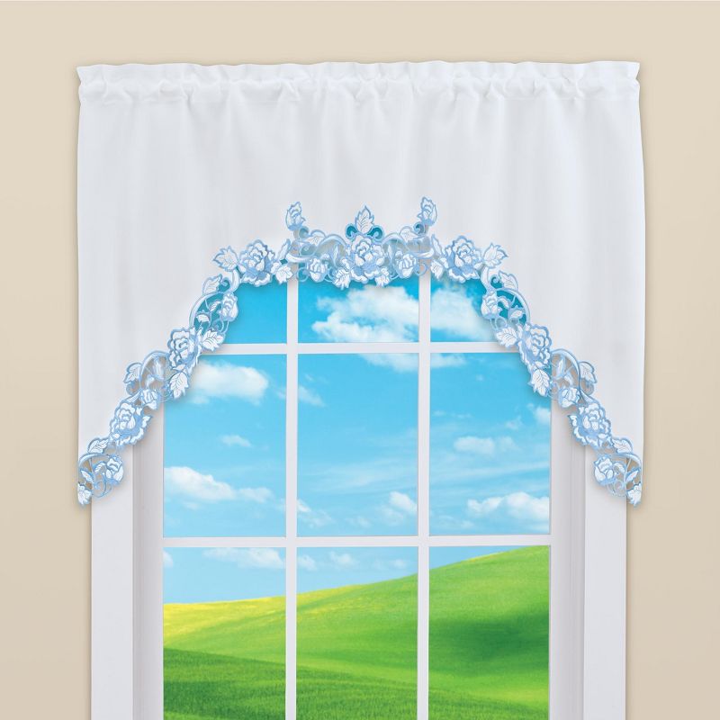 Collections Etc Rose Border Cut-out Curtains, 2 of 5