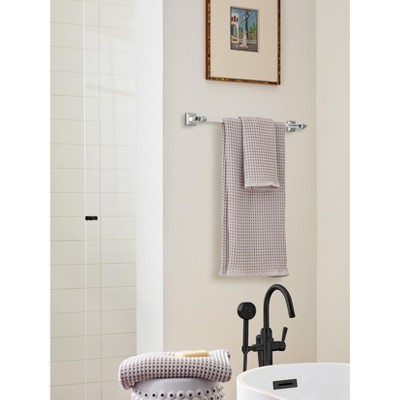 Glacio Clear and Polished Nickel 24" Wall Mounted Towel Bar