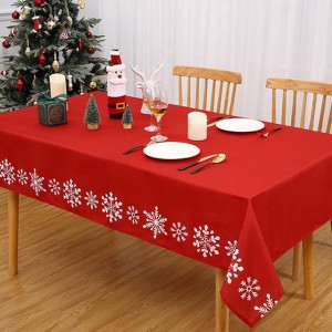 Christmas Tablecloth 60 x 120, Christmas Table Cloth for Rectangle Tables Washable Holiday Decorative Table Cover for Party Kitchen Dining Room - 1 of 4