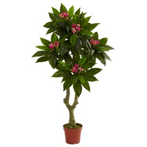 Nearly Natural 5-ft Plumeria Tree UV Resistant (Indoor/Outdoor) - 1 of 4
