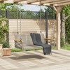 vidaXL Swing Bench Gray 42.9"x24.4"x15.7" Poly Rattan - 3 of 4