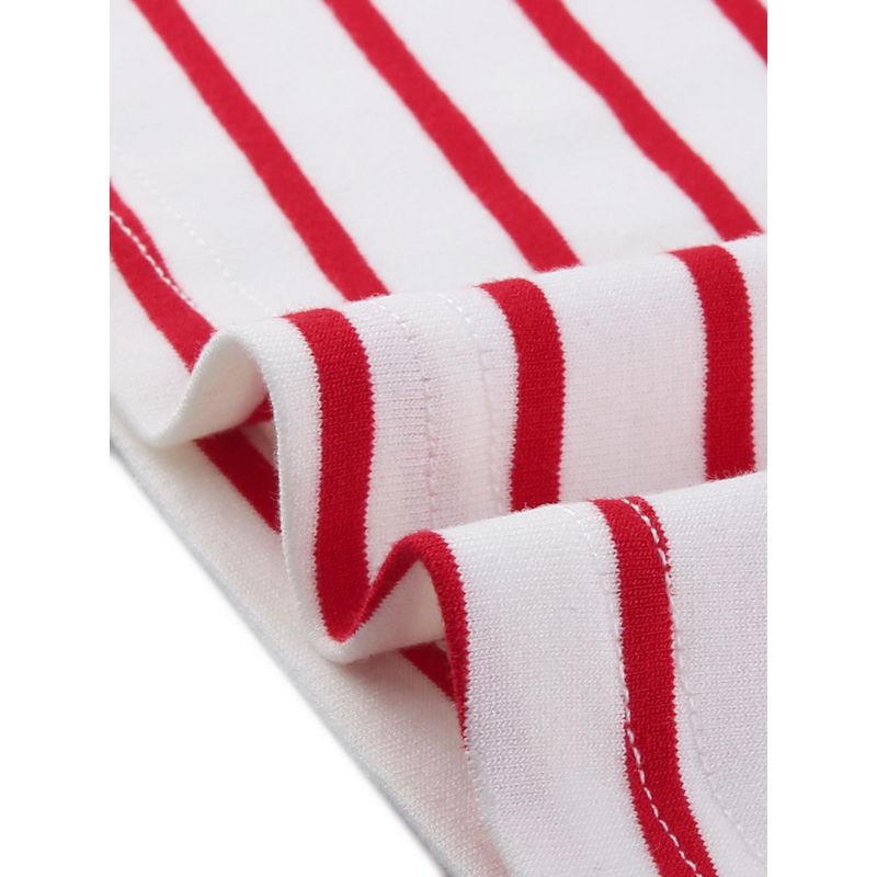 cheibear Women's Zip Front Robe 3/4 Sleeve Striped Long Bathrobe Dress Pajama, 5 of 6