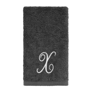 Avanti  Granite with Silver Script Monogram Bath Towel Letter   X - 1 of 3