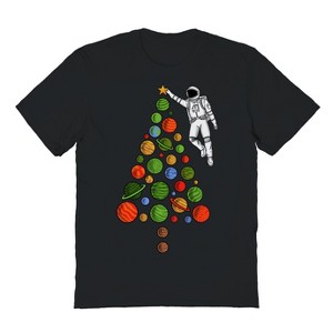 Rerun Island Men's Space Christmas Short Sleeve Graphic Cotton T-Shirt - 1 of 1