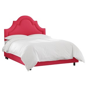 King Arched Border Bed Linen Fuchsia - Skyline Furniture, Linen Pink