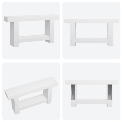 2-Tier Long Console Table Sofa Table, Farmhouse Entryway Accent Table Behind Couch for Entrance, Hallway, Living Room