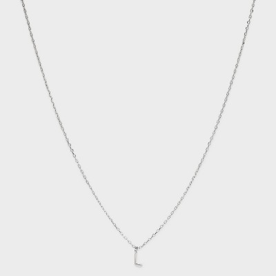 Sterling Silver Small Polished Initial Pendant Necklace - A New Day™ Silver