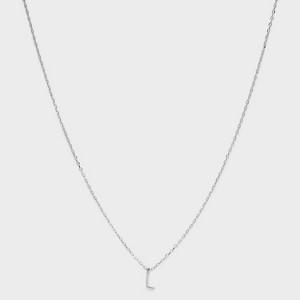Sterling Silver Small Polished Initial Pendant Necklace - A New Day™ Silver - 1 of 4