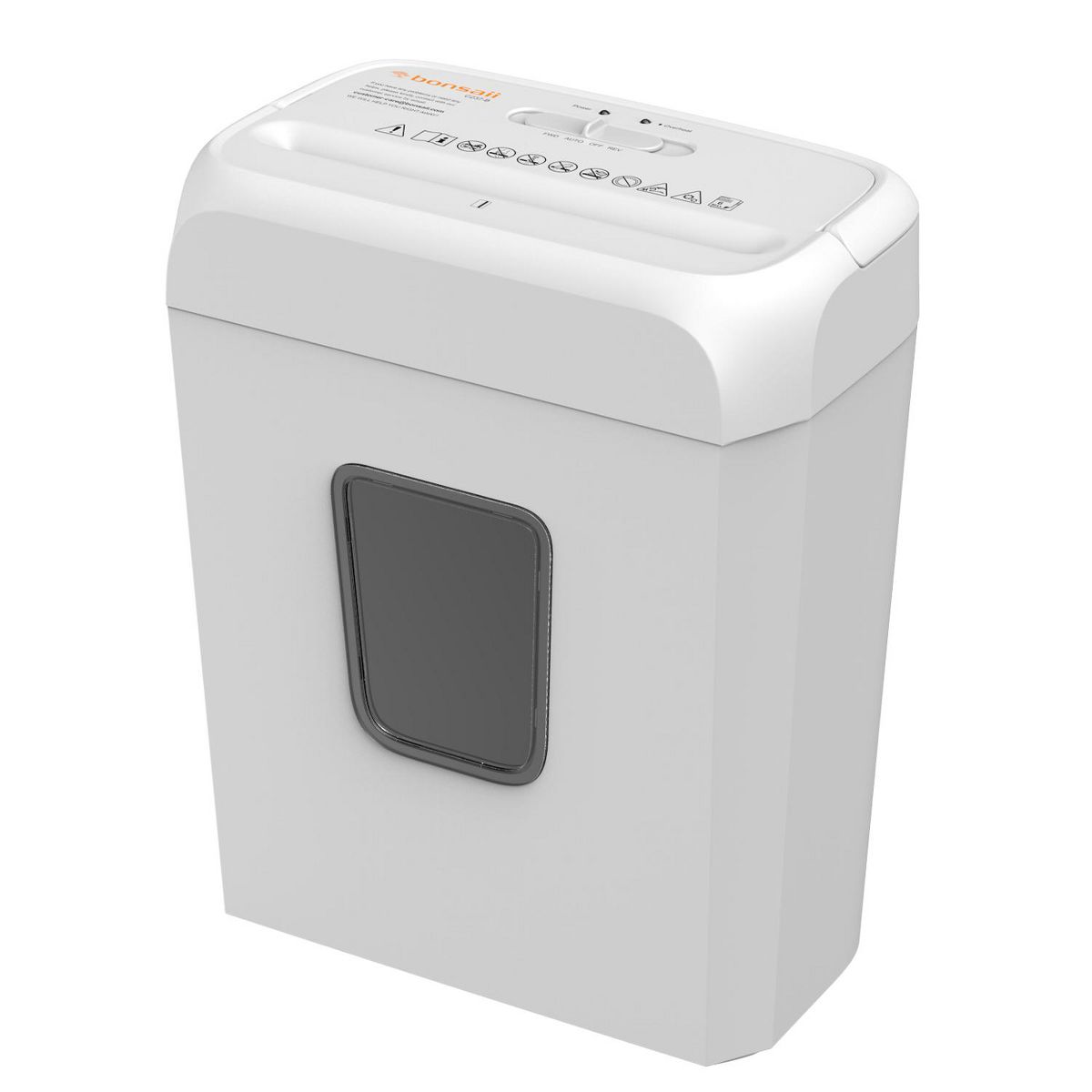 Bonsaii 6-Sheet Crosscut Paper Shredder for Home Use, Shreds Paper, Credit Cards, Staples, Clips, 3.4 Gal Wastebasket, White, with Handle