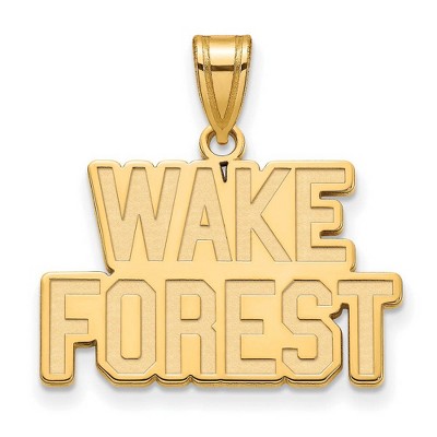 Black Bow Jewelry 14k Yellow Gold Wake Forest Demon Deacons NCAA Medium Pendant