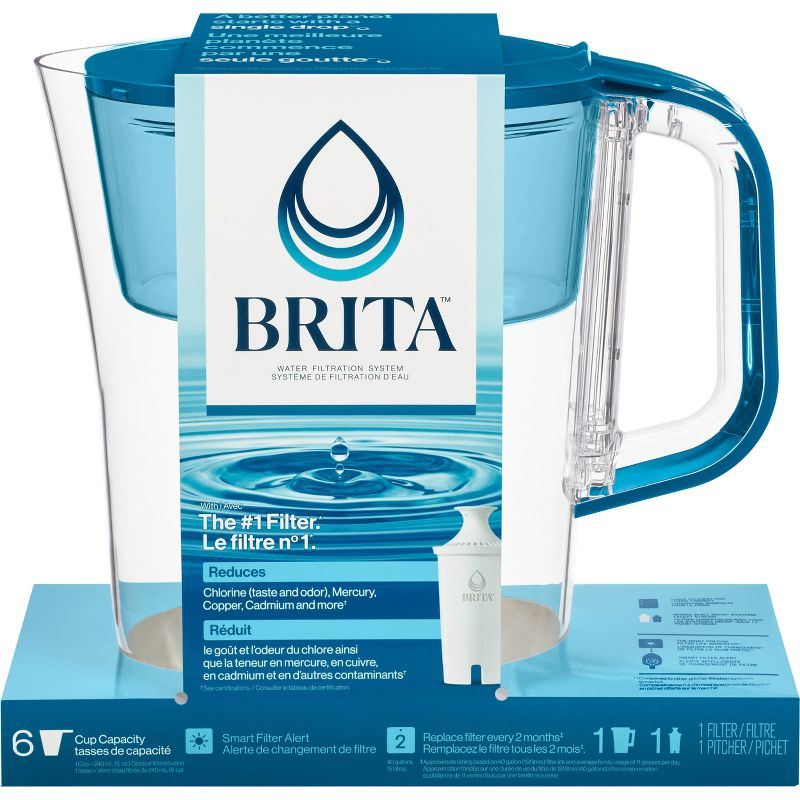 Brita Water Filter 6-Cup Denali Water Pitcher Dispenser with Standard Water Filter, 2 of 14