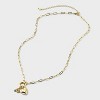 14K Gold Dipped Cubic Zirconia Puffy Heart Charm Initial Necklace - A New Day™ Gold - 2 of 4