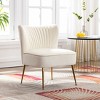 WestinTrends Phoebe Upholstered Tufted Velvet Accent Chair With Metal Leg - 2 of 4