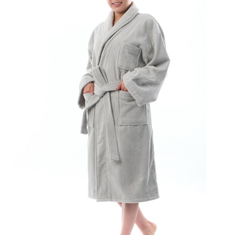Alpine Swiss Blair Womens Cotton Terry Cloth Bathrobe Shawl Collar Velour Spa Robe, 4 of 7