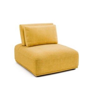 HOMES: Inside + Out Povoa Modern Modular Armless Chair Chenille with Extendable Backrest Yellow - 1 of 4