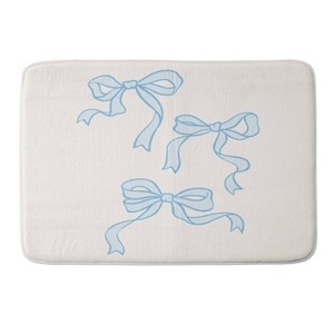 Deny Designs April Lane Art Bows Memory Foam Bath Mat Blue/Cream - 1 of 4