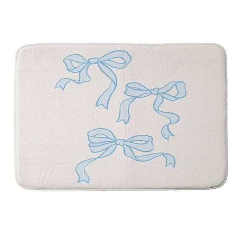 Deny Designs April Lane Art Bows Memory Foam Bath Mat Blue/Cream - image 1 of 4