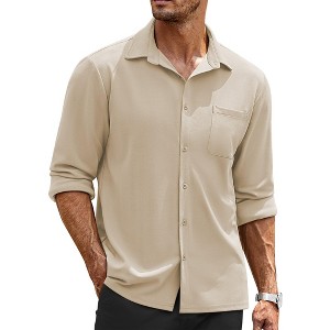 COOFANDY Mens Long Sleeve Button Down Wrinkle Free Untucked Casual Dress Shirt for Men - 1 of 4