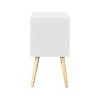 FONTOI Nightstands, Nightstand with 2 Drawers and Wood Legs, Side Table with Storage Cabinet for Bedroom Living Room, White, 15.7"*22"*11.8" - 4 of 4