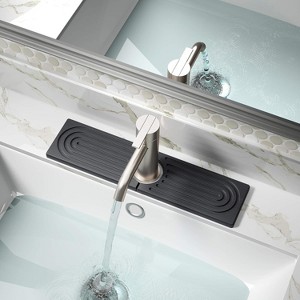 Kitchen/Bathroom Faucet Splash Guard - White Diatomite Mat, Fast Drying Water Absorbing Stone Tray for Sink Counter - 1 of 4