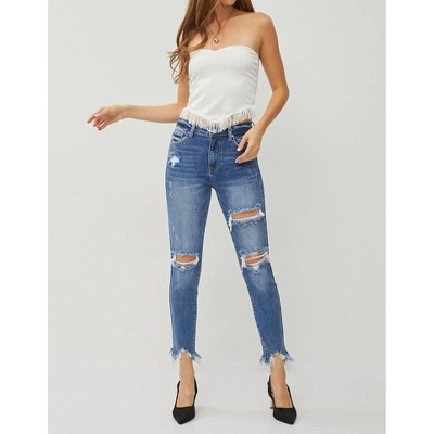 Women's Richwood High Rise Distressed Wash Skinny Jeans - RISEN