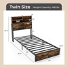 Infans Twin Bed Frame w/Charging Station Storage Headboard Under-bed Storage Space - 2 of 4