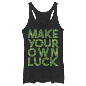 Women's Lost Gods St. Patrick's Day Make Your Own Luck Racerback Tank Top - 1 of 4