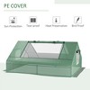 CAVINAS 6'x 3' Galvanized Raised Garden Bed with Mini PVC Greenhouse Cover Garden Sheds with Roll-Up Windows - 4 of 4