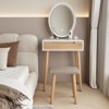 Elecwish Wood Small Vanity Table with Mirror and Chair - 3 of 4