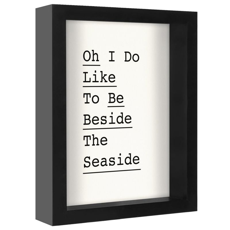 Americanflat Motivational Minimalist Oh I Do Like To Be Beside The Seaside 2' By Motivated Type Shadow Box Framed Wall Art Home Decor, 3 of 9